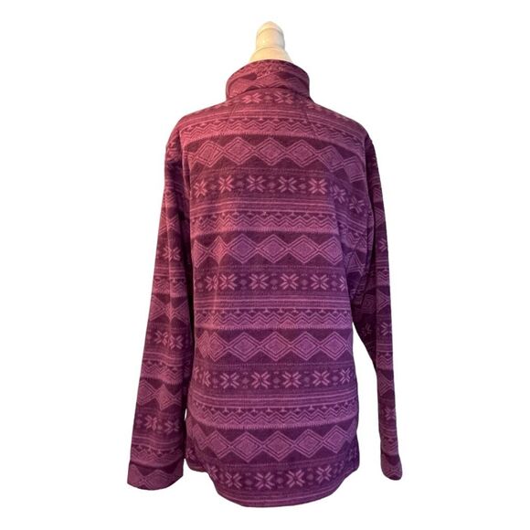 Vintage Woolrich Purple Fair Isle Print Fleece Jacket L - Picture 3 of 7
